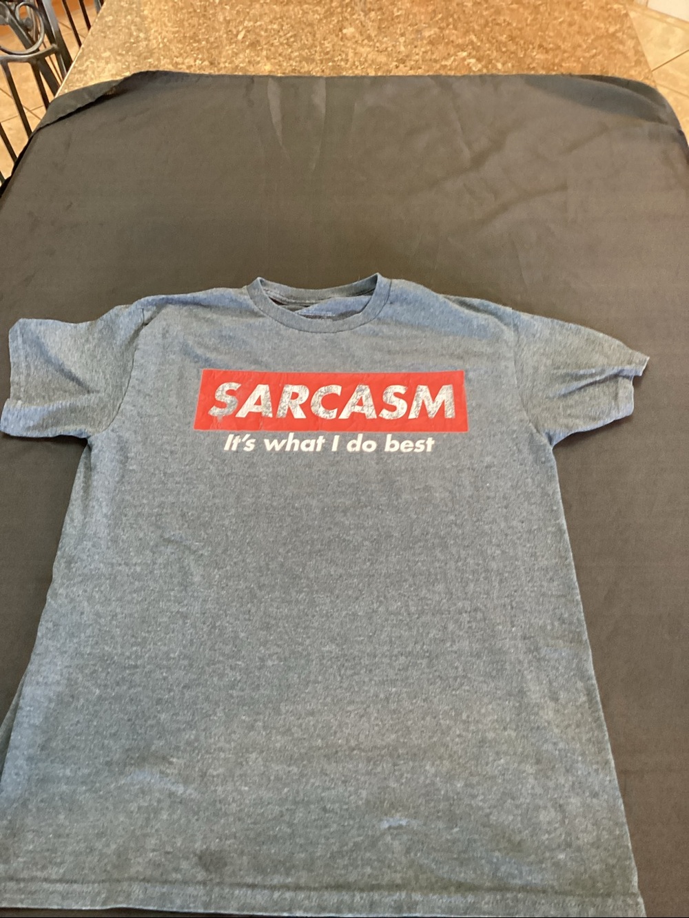 Sarcasm,Graphic,T-shirt , Color Gray ,Size Large